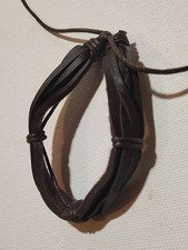 Punk Rock Multilayer Genuine Leather Brown Cuff Bracelet Wristband Adjustable