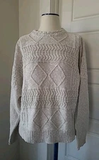 Mac Eocagam Sweater Eire Ireland Galway Woollen Market Linen Wool Hand Loomed 