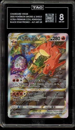 Pokemon Charizard VSTAR Ultra-Premium Coll. Full Alt Art Promo SWSH262 TAG 8