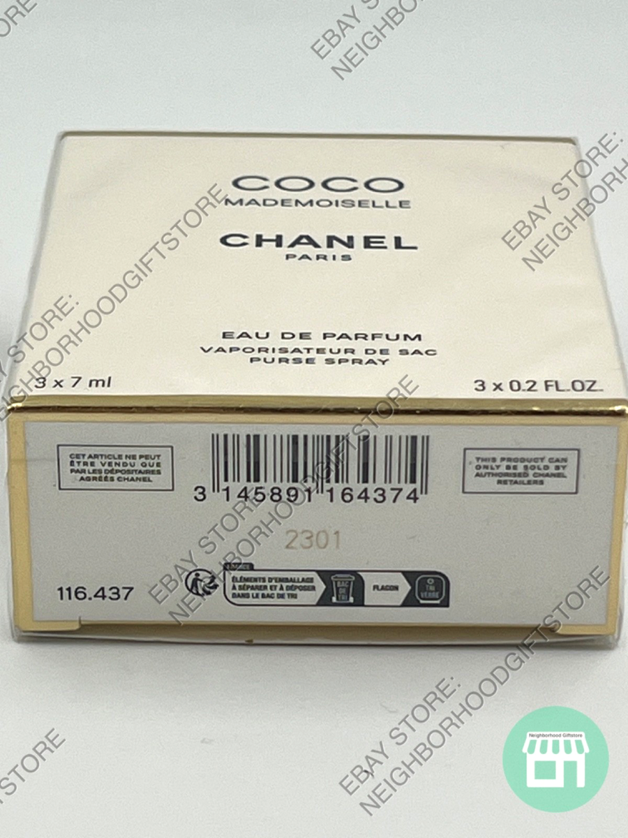 NEW CHANEL COCO MADEMOISELLE EDP 3 x 0.2fl.oz PURSE SPRAY GIFT SET