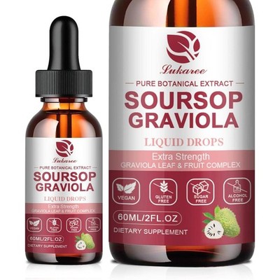 Soursop Graviola Liquid Drops Extract Vegan Sugar Gluten Alcohol Free