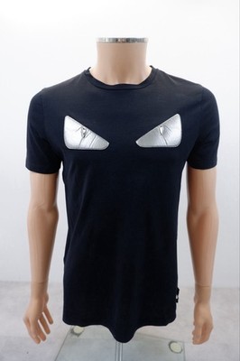 Fendi Mens Round Neck T Shirt Top Size 48 Black Short Sleeve