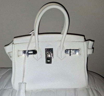 Authentic Hermes Birkin 30 Veau Epsom white silver hardware