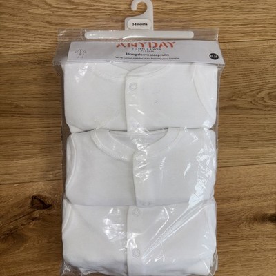 John Lewis Anyday Long Sleeved Sleepsuits 3-6 months. Pack Of 3