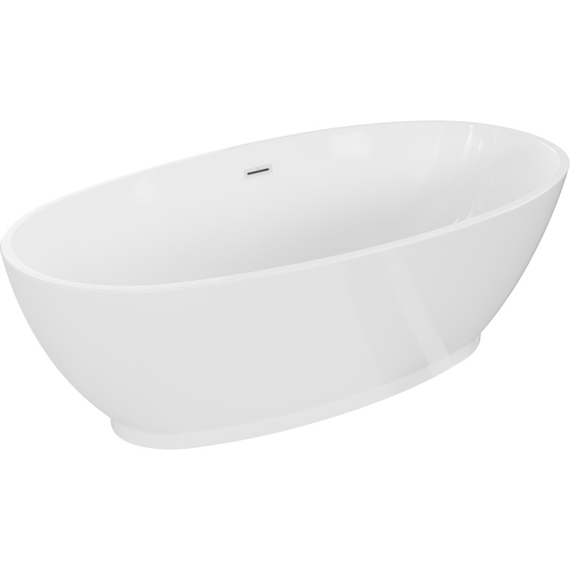 Mexen Bilbao Bañera Independiente 180x90 cm Blanco Brillante con Rebosadero