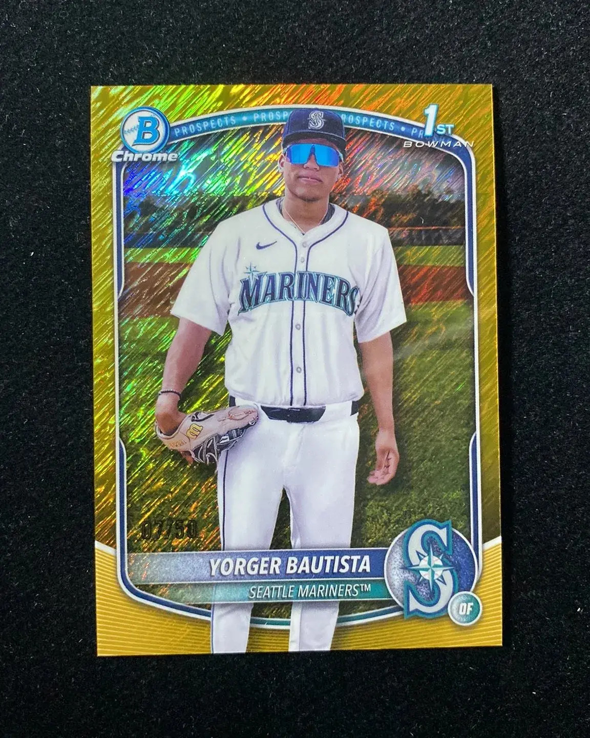 2025 Topps Bowman Chrome Prospects Gold Shimmer Yorger Bautista 1st 7/50 HD