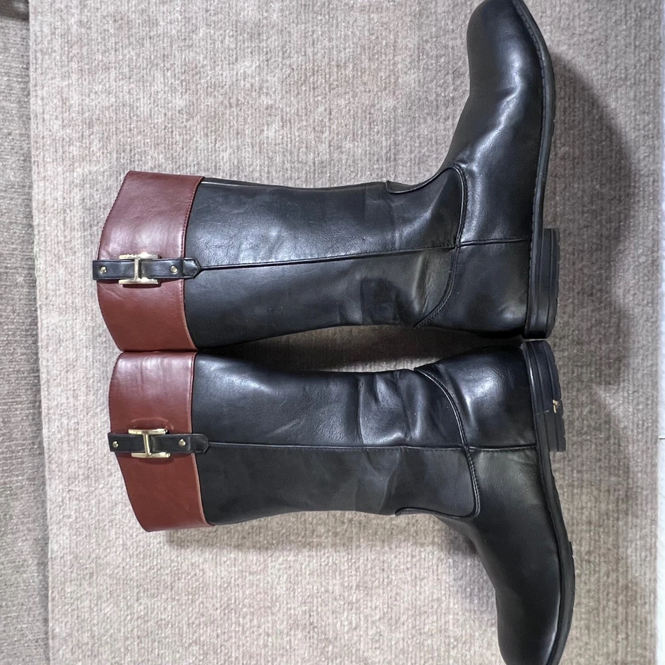 Tommy Hilfiger Andrea Charm Mujer Talla 5 Negro Coñac Botas de Montar EU 36 Foto 4 de 4