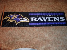 BALTIMORE RAVENS Banner with Grommets, Flag Fan Decor Logo Huge Tailgate +BONUS!