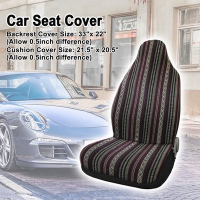 Universal Stripe Front Bucket Seat Cover Saddle Blanket for Car SUV