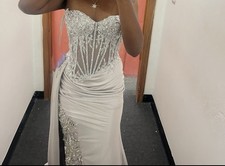 Prom Dress Size 6 Silver