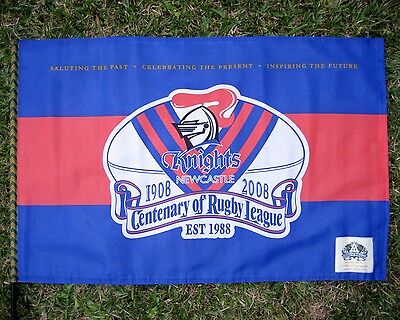 NRL NEWCASTLE KNIGHTS FLAG Pennant style official 900 x 500mm NEW!