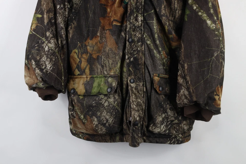 Винтажный 90-х годов Y2K мальчиков XL искусственно состаренная замша ткани камуфляж с капюшоном парка куртка - Изображение 3 из 4
