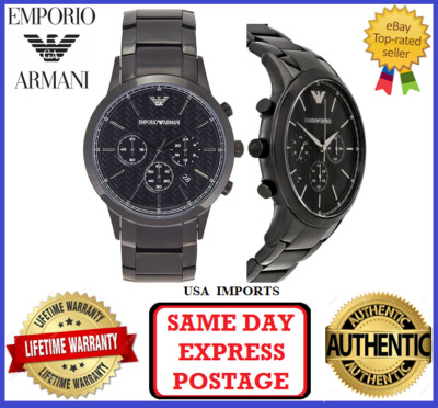 Emporio Armani AR2485 Classic Renato Black Mens Chronograph Wrist Watch