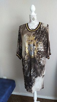 GIZIA Company Brown Top Dress with Swarovski crystals  size  6-10.