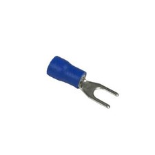 Fork Terminals, PVC Insulated, 14-16 AWG Wire, 6 Stud Size, Blue, 100 Pcs