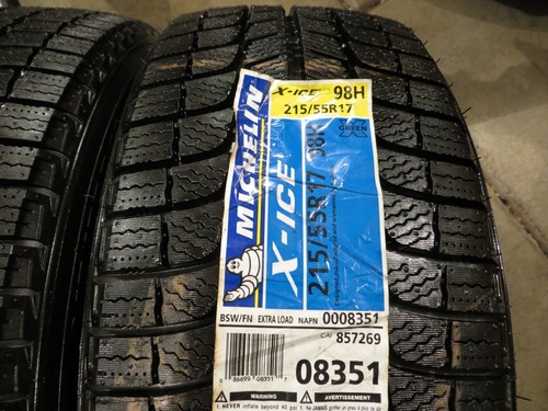 NEW 2 TWO MICHELIN X-ICE XI3 XI-3 STUDLESS 215/55R17 SNOW 98H XL 215 55 17 3120 - Picture 11 of 12