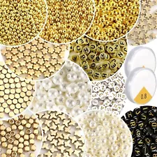 50 Spacer Beads Antique Gold Findings Assorted Lot Jewelry Making Mix