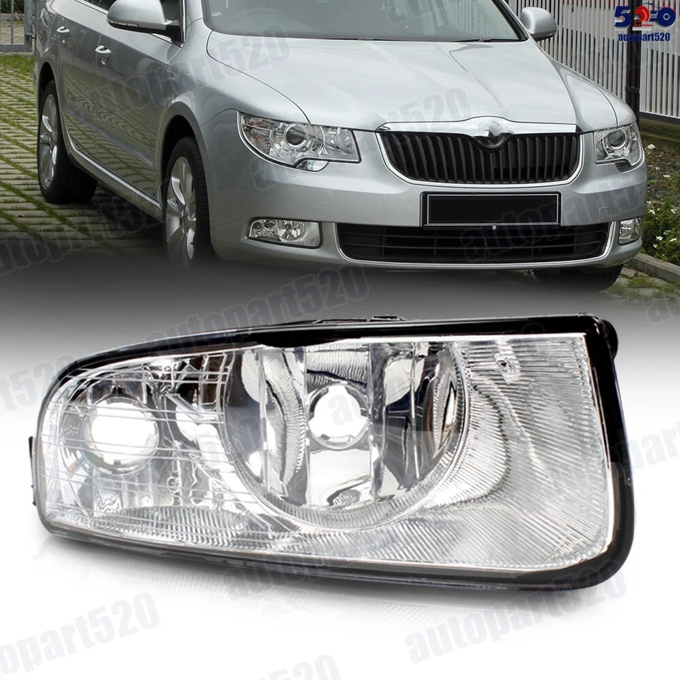 For SKODA SUPERB II 2008-2013 Front With DRL Fog Light Lamp NO BULB RIGHT UK - Image 3 of 4