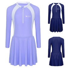 Kids Girls Swim Dress Surfing Swimsuit Bodysuit Rash Guard Diving Costume Water