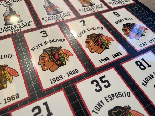 3 SIZES- Chicago Blackhawks Stanley Cup & Retired #DECAL banners MANCAVE CHELIOS - Picture 5 of 7