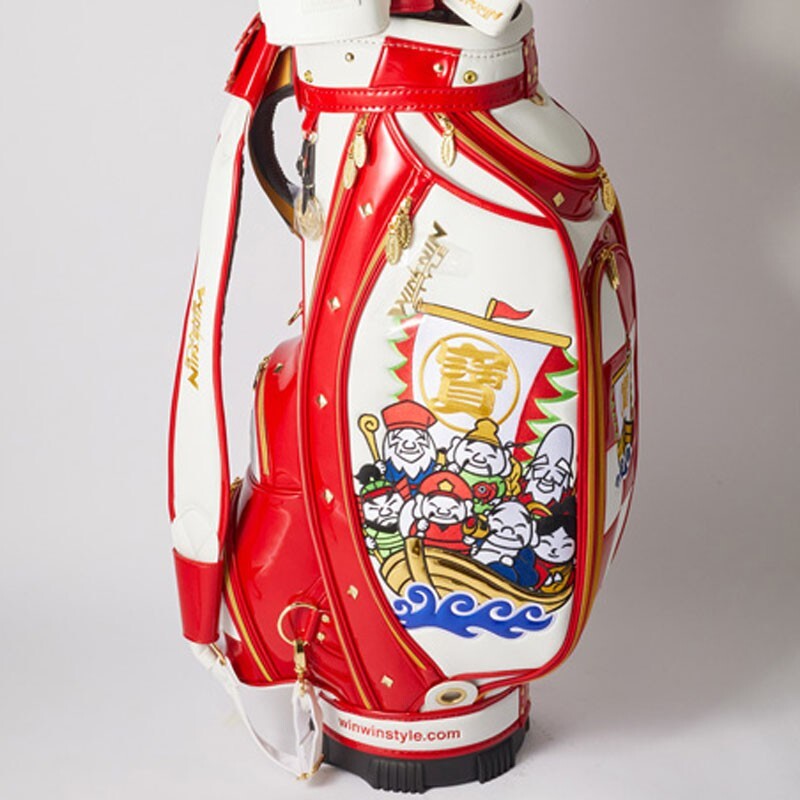 WINWIN STYLE Golf Japan 2023 SEVEN GODs CART BAG CB382 Red Caddy 9.0