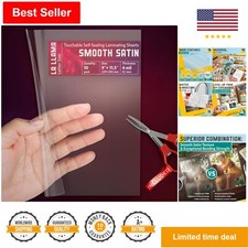 Self Adhesive Laminating Sheets - Smooth Satin Finish - 9x11.5 Inches - 10 Pack