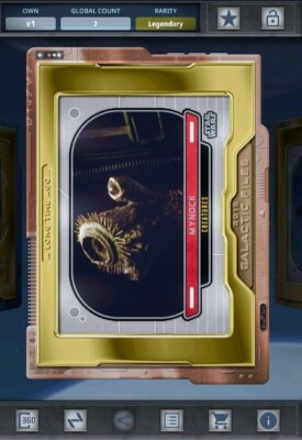 Star Wars Card Trader - Long Time Ago Legendary Bronze Gilded Mynock 3cc