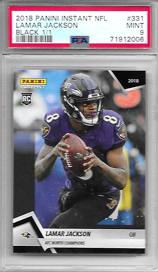 Lamar Jackson Panini Instant NFL #331 Black 1/1