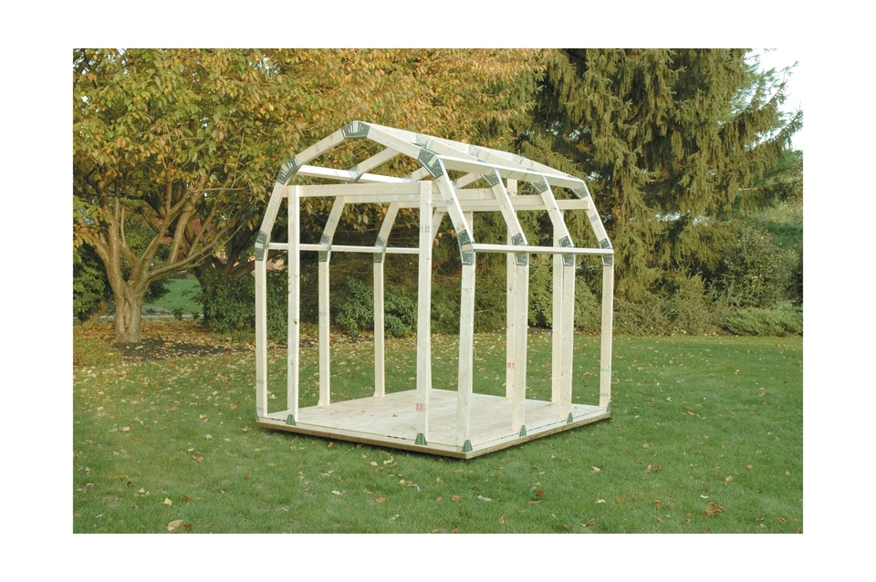 Kit de cobertizo personalizado 2x4basics 90190MI con techo de granero Foto 2 de 4