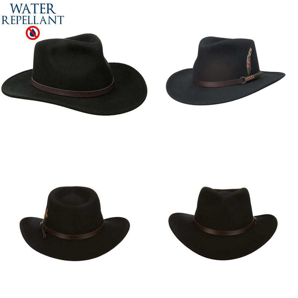 scala classico men's crushable felt outback hat