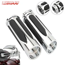 Chrome Handlebar Hand Grips For Harley Touring Road Glide Dyna Softail Sportster