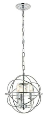 Chandelier Chrome Sphere Globe Dining Room Light Ceiling Kitchen Island Lighting