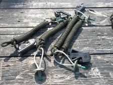 FOUR ...MILITARY TENT DRASH ROPES WITH LOCKING TENSIONERS CAMPING HUNT US  ARMY