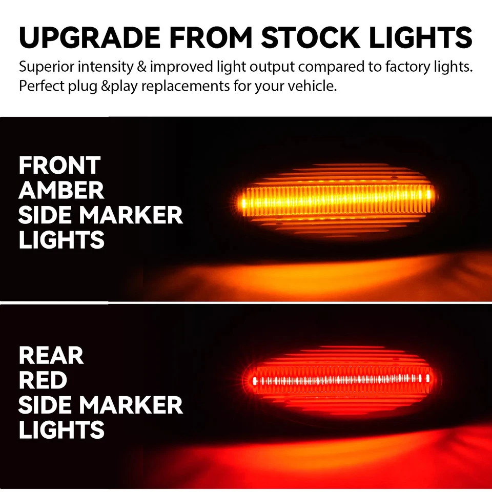 Luces de señalización laterales LED de doble cama para Silverado GMC Sierra 2500HD 3500HD 01-07 Foto 2 de 4