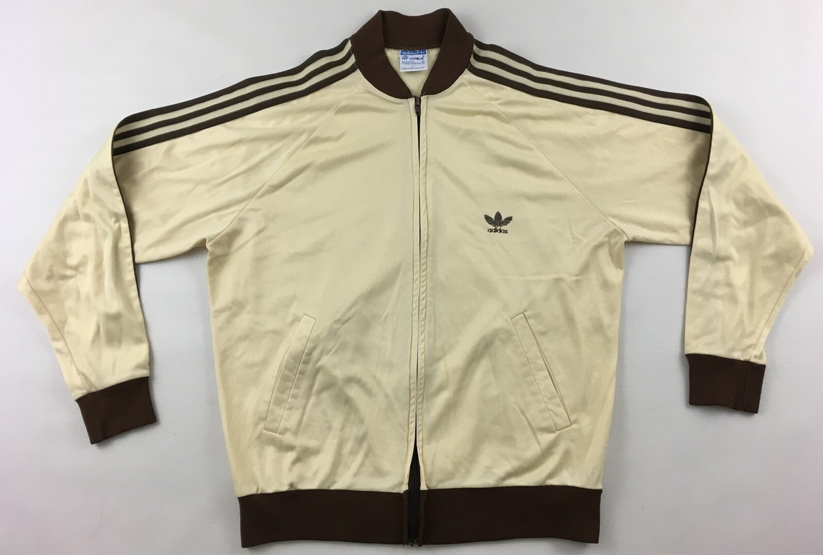 Adidas ATP Keyrolan 1980s tennis beige made in USA track top Adidas ATP Keyrolan 1980s tennis beige made in USA track top