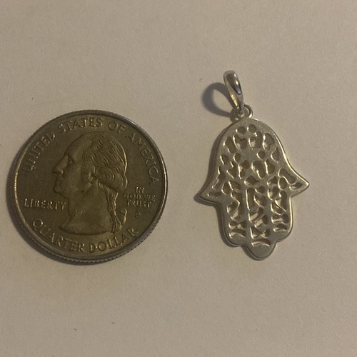925 sterling silver Hamsa Hamza pendant Religious Jewish Muslim Jewelry - Bild 4 von 6