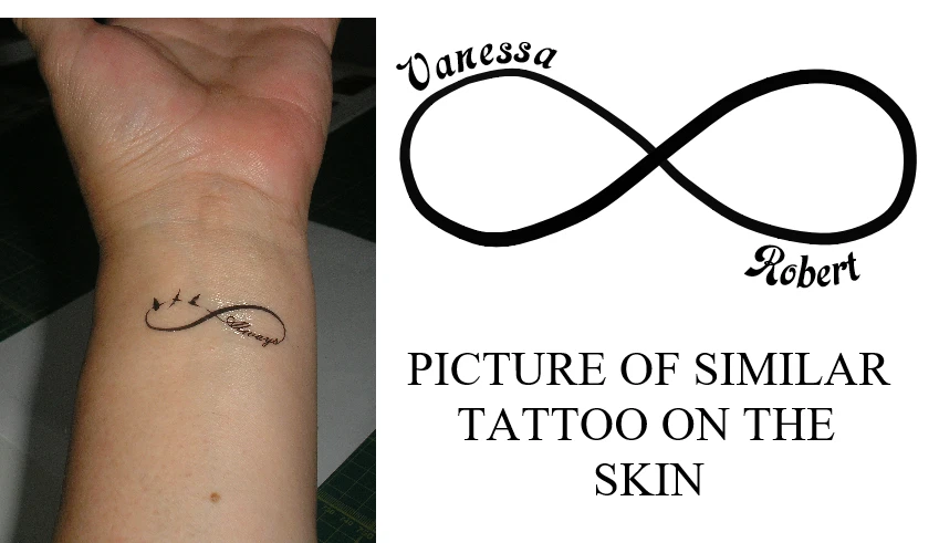 Infinity Personalised Temporary Tattoo x6 Freepost