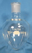KIMAX 100 ML PEAR SHAPED FLASK 14/20 FREE SHIPPING     1-A