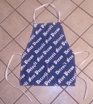Vtg THE DETROIT FREE PRESS Newspaper APRON Paperboy Newsie Utility Work CLOTH 