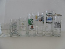 7 St&uuml;ck Biergl&auml;ser Glas Krug Humpen mit Zinndeckel Griff Glasgriff Getr&auml;nkeglas