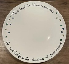 Hand painted Personalised Dinner Plate With Patterned Rim. Customised
