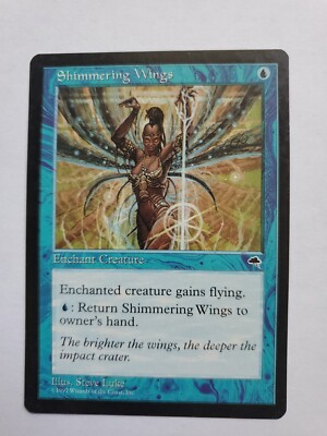 MTG Magic The Gathering Card Shimmering Wings Enchant Creature Blue Tempest 1997
