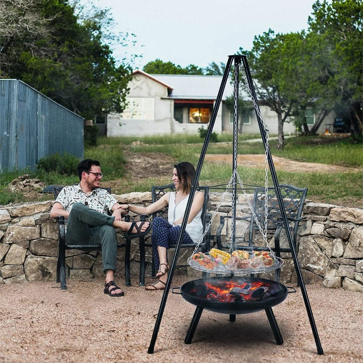 Outdoor fire cheap grill