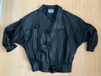 Vintage 80er Jahre Lederjacke Damen UK10-18 Top Zustand