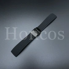 20 MM Color Silicone Rubber Watch Band Strap Deployment Black Clasp Replacement 