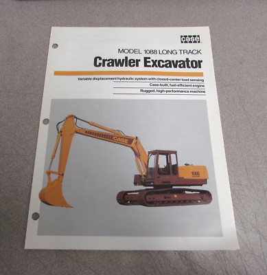 Case 1088 Long Track Crawler Excavator Specifications Brochure Manual CE40389