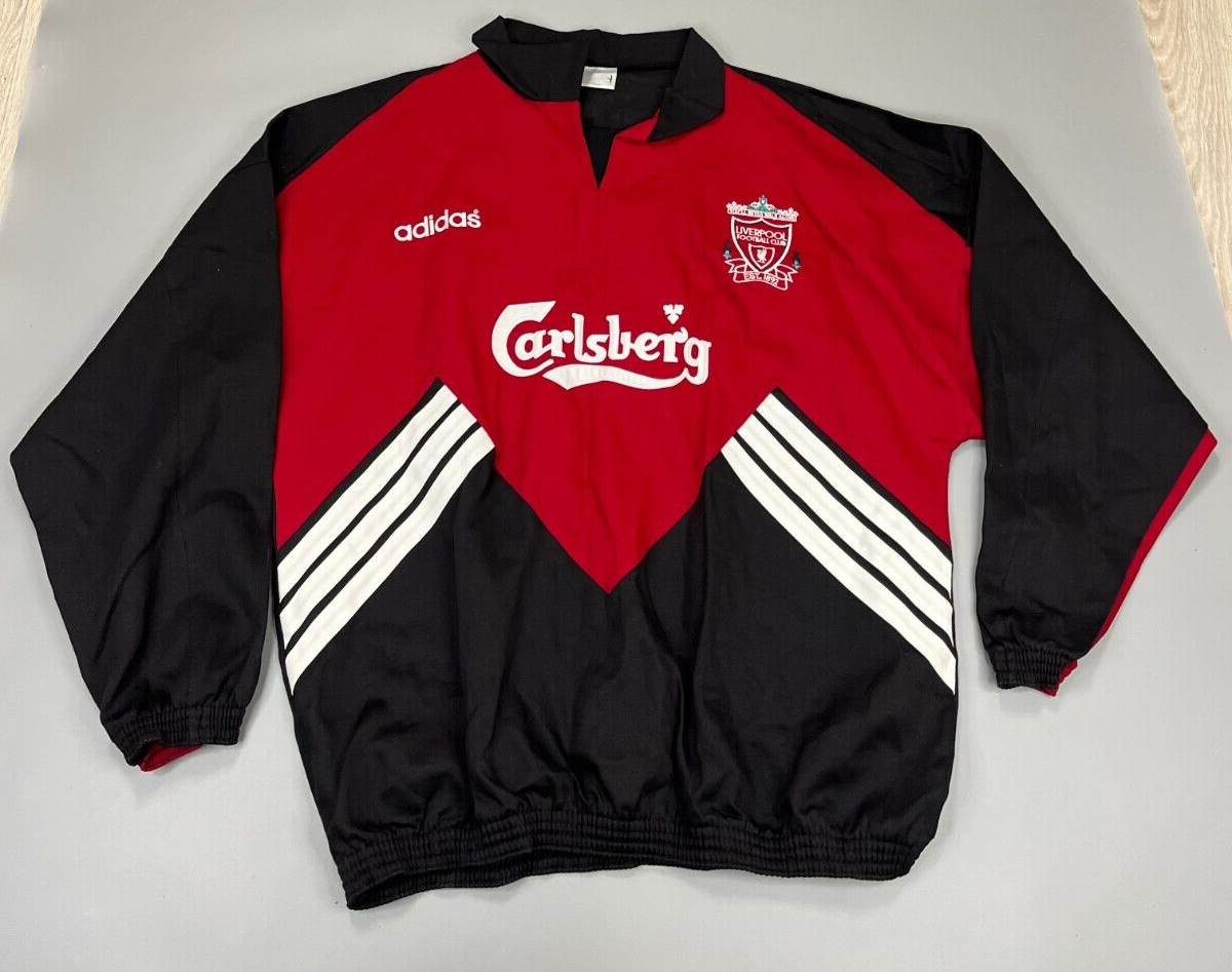 Liverpool FC Vintage Adidas Training Drill Top 1993 / 1995 - Size 