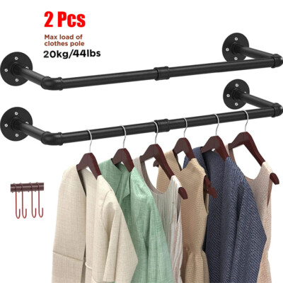 2x Schwerlast Wandmontage Kleiderständer Metall Jackenständer Garderobe 92cm DHL