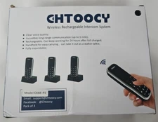 Rechargeable Handheld Intercom Wireless System 5280 Feet Range 10 Channel 3 Pack