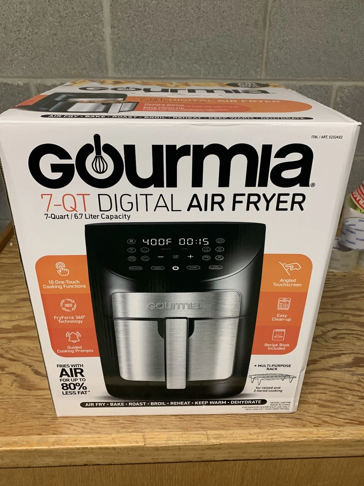 Gourmia 7 Quart Digital Air Fryer 10 One-touch Cooking Functions No Oil NIB
Opens in a new window or